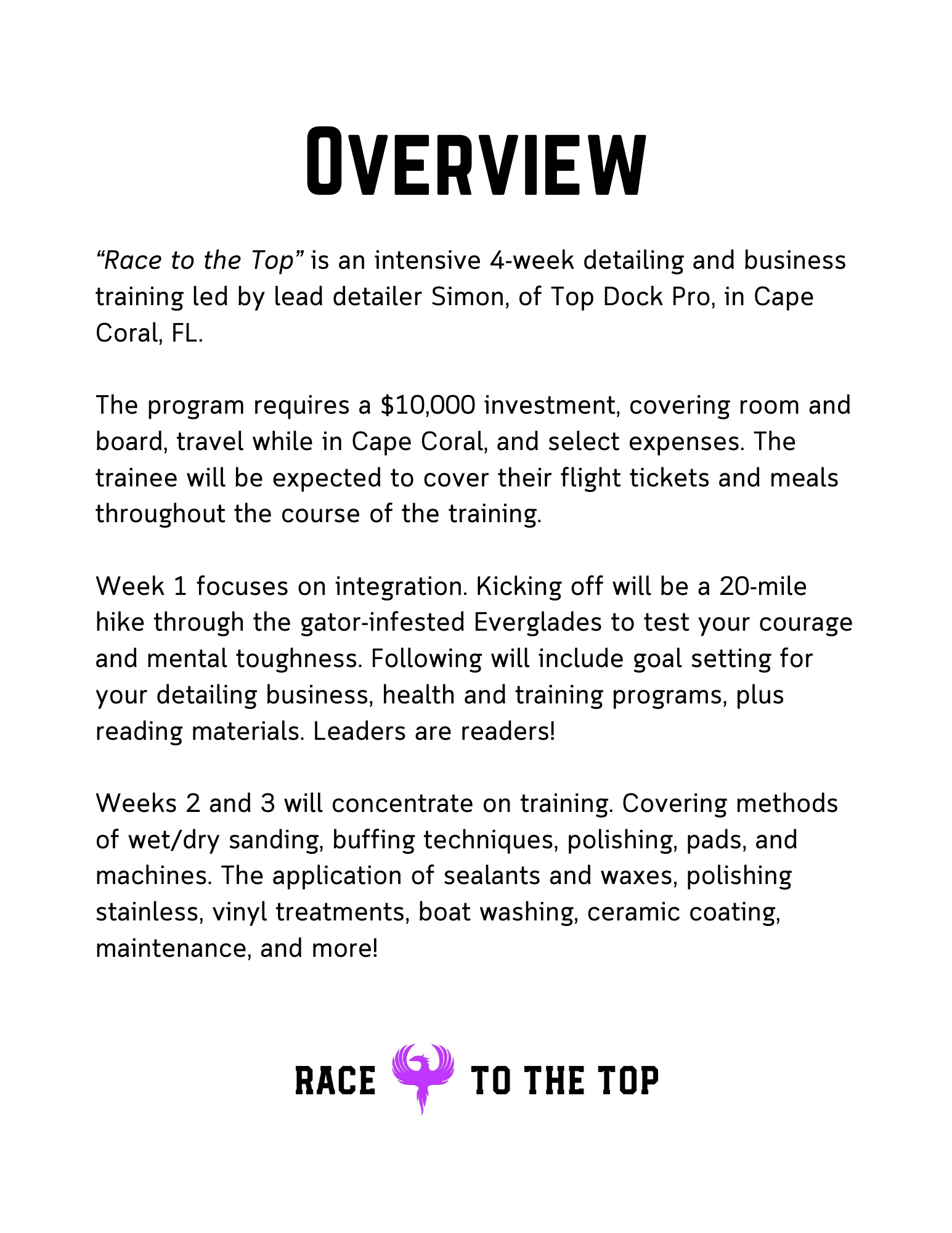 Race to the Top - Training Program