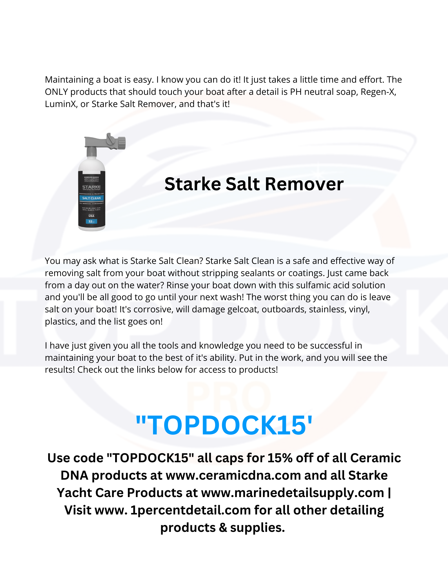 Washing Maintenance Program - Top Dock Pro