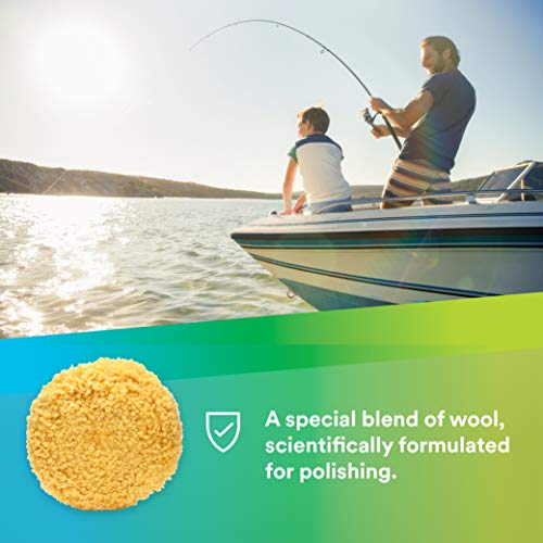 3M Wool Polishing Pad (05713) – For Boats, Cars, Trucks and RVs – Single-Sided – 9 Inches , Yellow