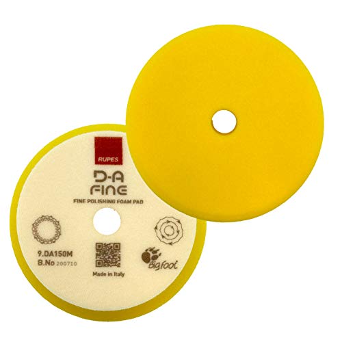RUPES 150 mm (6 inch) Fine Finishing Foam Pad, Yellow, 1-2 PK