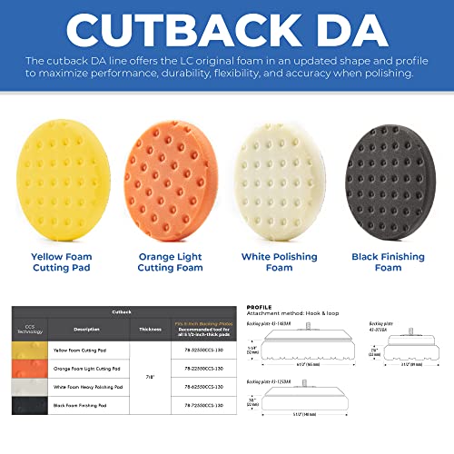 Lake Country CCS White Foam Heavy Polishing Pad, 3.5, 5.5, & 6.5 Inch Pads
